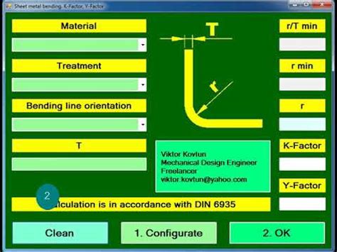 sheet metal bending factor calculator